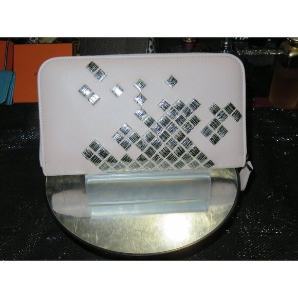 Bottega Veneta Blush Pink Intrecciato Weave Italian Leather...